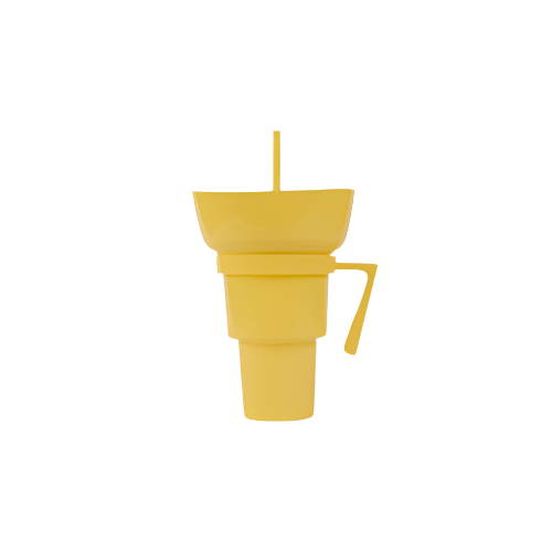 Yellow 2-in-1 Snack and Drink Cup – BPA-Free Reusable Tumbler with Straw