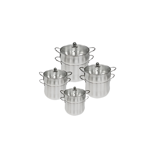 4 Piece Aluminium Couscous Pot Set with Lids – Traditional Steamer – IndianGroceryUK