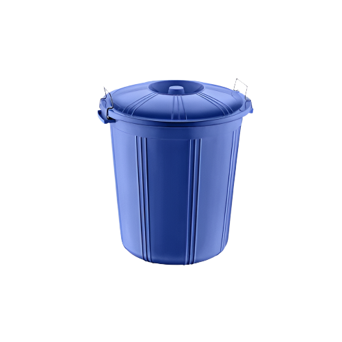 90 Litre Blue Round Plastic Bin with Lid for Waste and Recycling – IndianGroceryUK