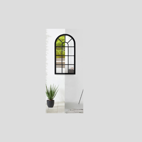 Chic Industrial Window Mirror - Bold Black Frame