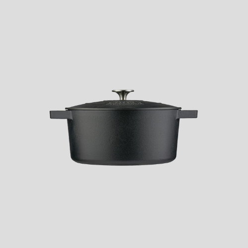 Cooks Professional 26cm Cast Iron Casserole – 5.8L Capacity, Enamelled Inside & Out, Matte Black– Only £65