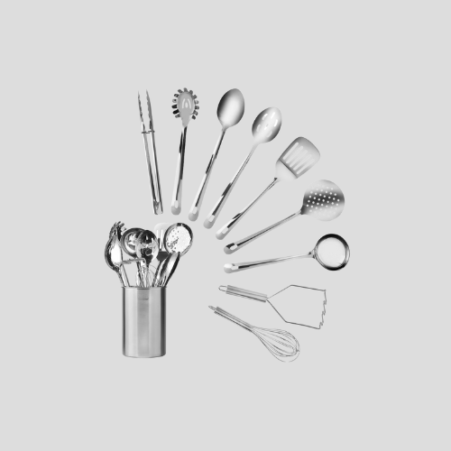 VonShef 10Pc Kitchen Utensils Set with Pot – Complete Kitchen Tools for £19 | IndianGroceryUK