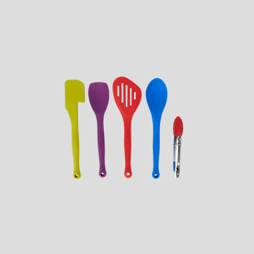 5pc Colourful Silicone Kitchen Utensil Set – Durable & Heat-Resistant Tools for £35.99 | IndianGroceryUK