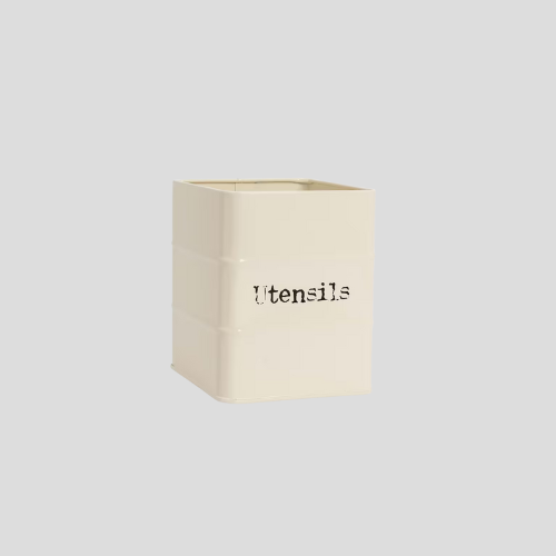 Harbour Housewares Vintage Metal Kitchen Utensils Canister – Cream for £12.99 | IndianGroceryUK