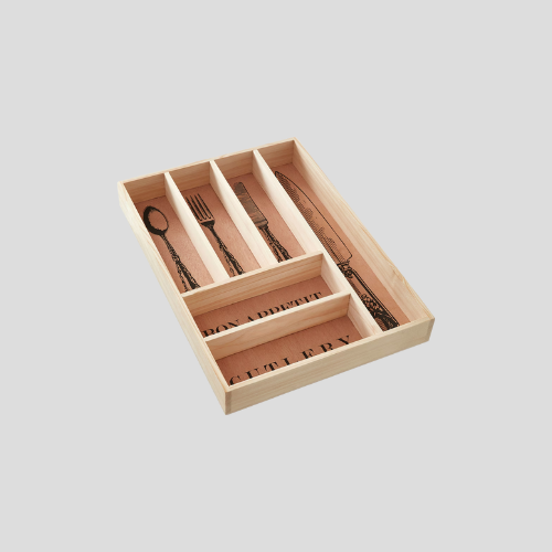 Interiors by Premier Natural Charm Wooden Vintage Design Cutlery Tray – Organized Kitchen Utensil Holder for £23.99 | IndianGroceryUK