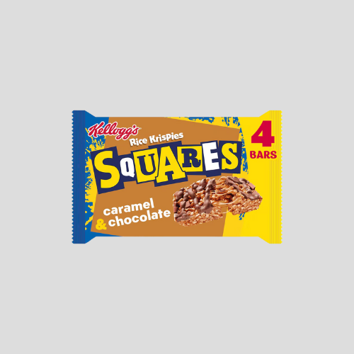Kellogg's Rice Krispies Squares Curious Caramel & Chocolate Bars 4x36g – Tasty Snack Bars for Just £2.40 at IndianGroceryUK