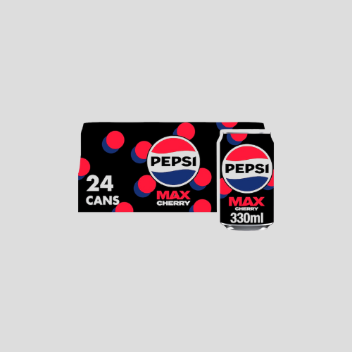 Pepsi Max Cherry No Sugar Cola Cans 24x330ml – Refreshing Cherry Flavor with Zero Sugar for £12.50 at IndianGroceryUK