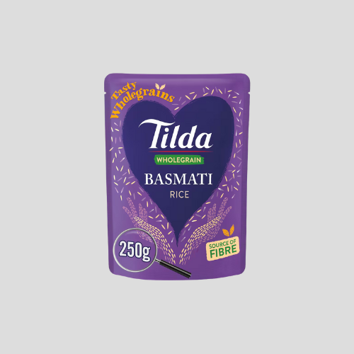 Tilda Brown Steamed Basmati Rice Classic 250g – Nutritious, Aromatic Rice for Just £1.20 at IndianGroceryUK