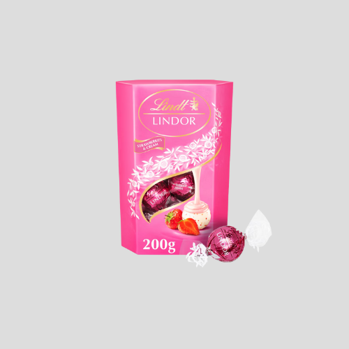Lindt Lindor Strawberries & Cream Chocolate Truffles (200g) – A Deliciously Creamy & Fruity Delight for £6