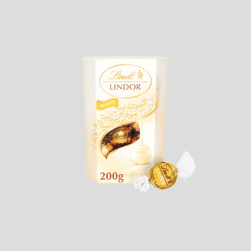Lindt Lindor White Chocolate Truffles Carton (200g) – Creamy & Luxurious White Chocolate Delights for £6