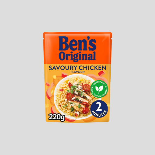 Ben's Original Savoury Chicken Microwave Rice 220g - Quick & Tasty | Only £1.60 at IndianGroceryUK