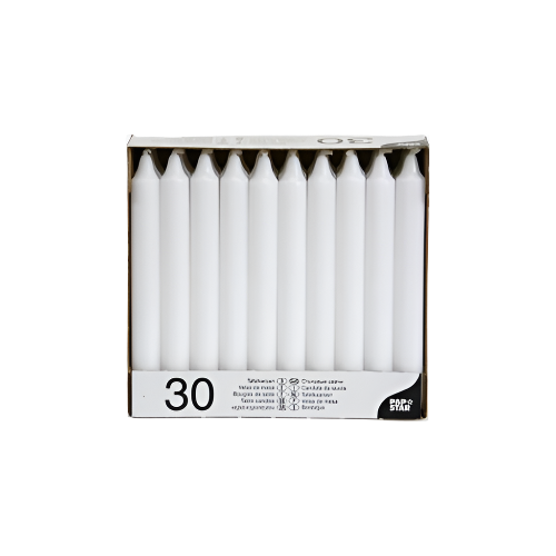 Pack of 30 Grey 8-Inch Table Candles – Elegant Long-Burning Dinner Candles