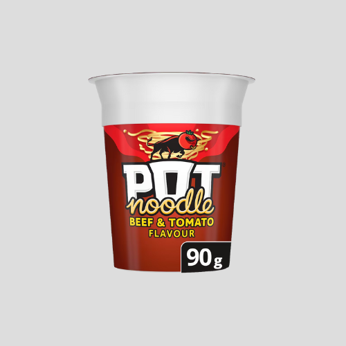 Pot Noodle Beef & Tomato Instant Noodles 90g - Quick & Tasty Meal | Only £1.49 at IndianGroceryUK