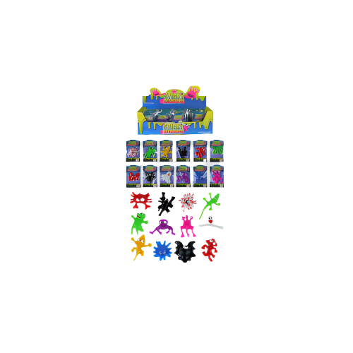 Assorted sticky splatter toy creatures – 5–6 cm bugs and critters for kids to throw and stick to surfaces