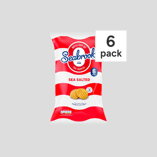 Seabrook Sea Salted Potato Crisps 6 x 25g – Only £1.99 | Crispy & Savory Snack
