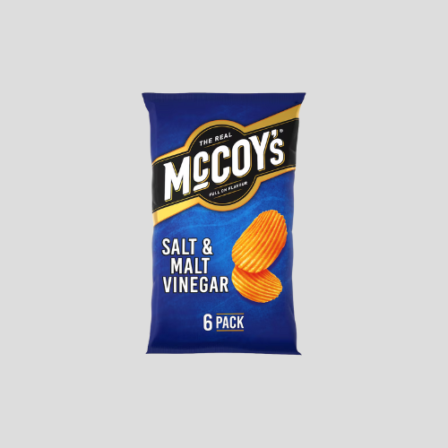 McCoy's Salt & Malt Vinegar Crisps 6 x 25g – Only £2.39 | Bold, Tangy Snack