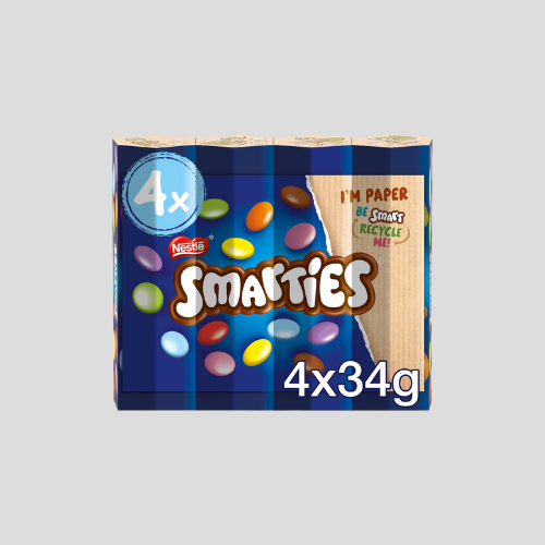 Smarties Milk Chocolate Tube Multipack 34g x 4 – Only £1.99 | Colorful & Delicious Treat