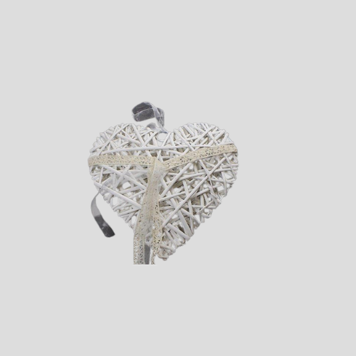 Wooden Straw Heart Garland – 15 cm Home Decor