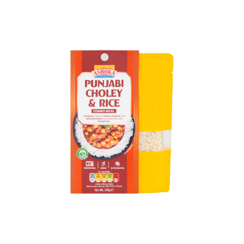 Ashoka Punjabi Choley & Rice 250g – Instant Indian Meal with Chickpeas and Rice – IndianGroceryUK