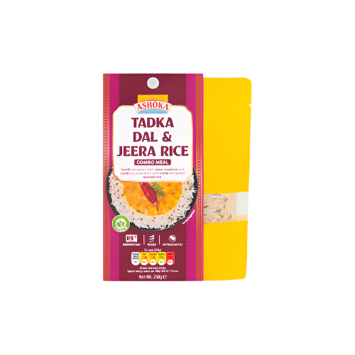 Ashoka Tadka Dal with Jeera Rice 250g – Ready-to-eat Indian vegetarian meal pack
