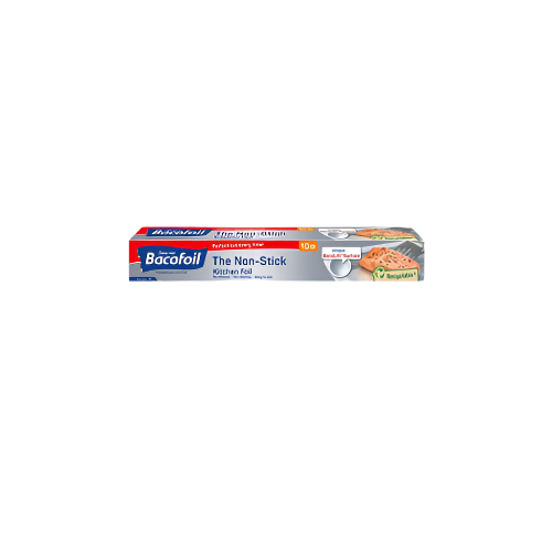 Bacofoil Non-Stick Kitchen Foil EasyCut System 10m Roll – Ideal for Cooking, Grilling, and Food Storage