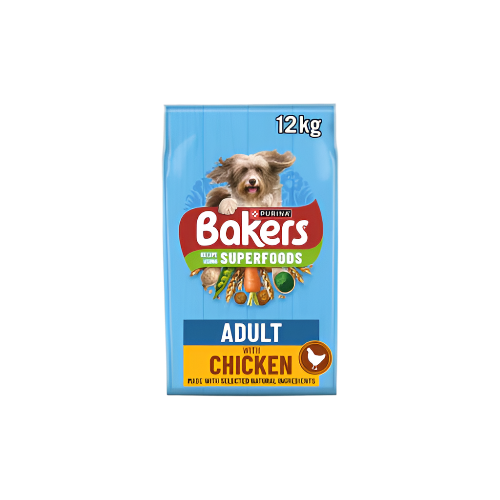 Bakers Adult Dry Dog Food Chicken and Veg 12kg Bag – Nutritious Dry Kibble for Adult Dogs