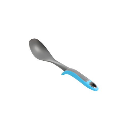 Bello Solid Cooking Spoon – Black Nylon Spoon with Handle for Stirring & Serving