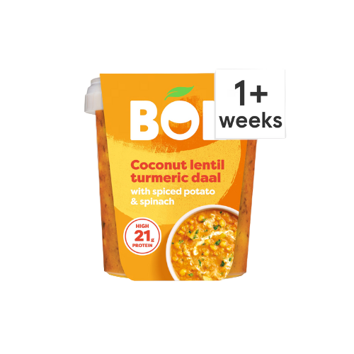 “BOL Coconut Turmeric Lentil Daal Power Pot 450g – Vegan Ready Meal with Coconut, Turmeric, and Lentils”