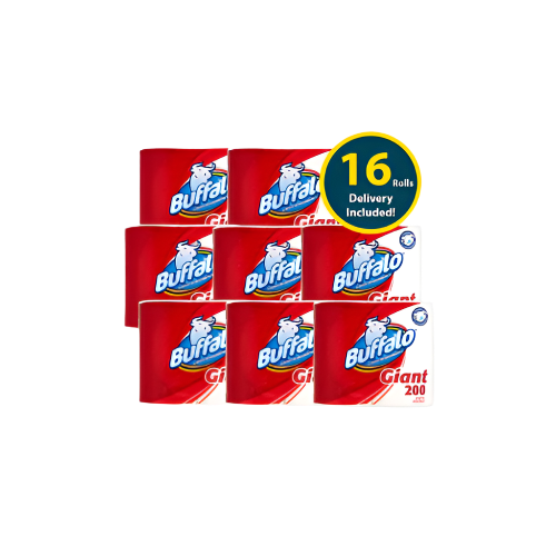 Buffalo Giant 2-Ply Kitchen Towels – 8 Twin Packs of Extra-Large Rolls with Delivery Included