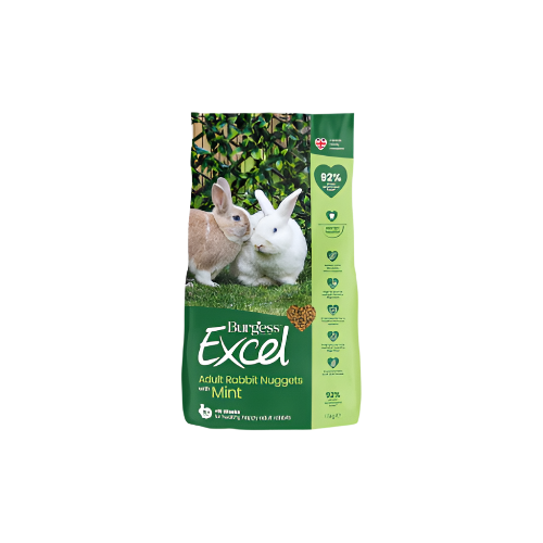 Burgess Excel Rabbit Nuggets 1.5kg – High-Fibre Mint Rabbit Food UK