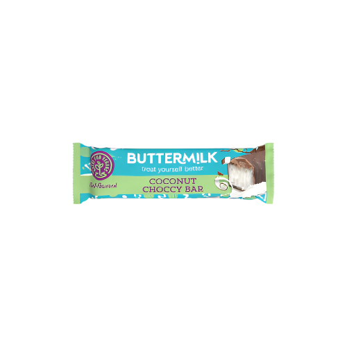 Buttermilk Plant Powered Coconut Choccy Bar 45g – Dairy-Free Vegan Chocolate