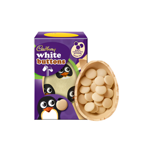 Cadbury Easter Egg White Chocolate and Buttons 98g – Creamy White Chocolate Treat