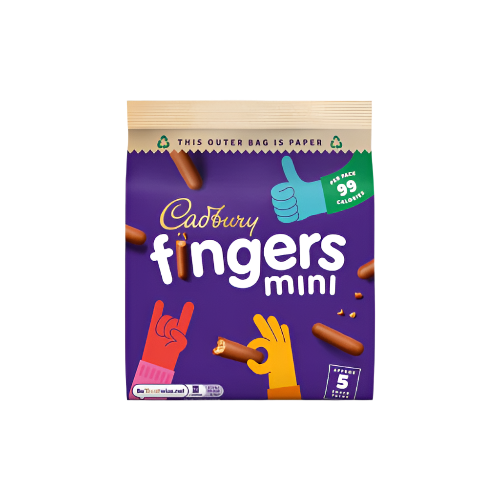 Cadbury Mini Fingers Chocolate Biscuits 5 x 19.3g – Milk Chocolate Coated Biscuits
