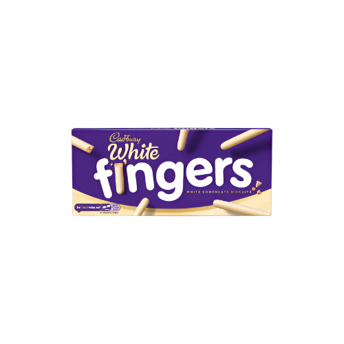 Cadbury White Chocolate Fingers Biscuits 114g – Creamy White Chocolate Coated Biscuits