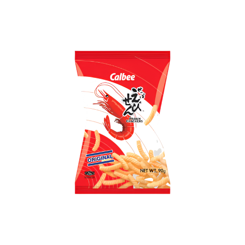 Calbee Prawn Crackers Original 90g – Japanese crispy prawn-flavored snack