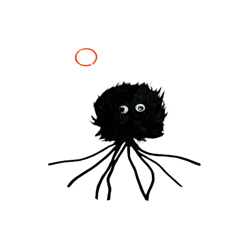 Classic Black Furry Spider Cat Toy – Soft Halloween Cat Toy for Play