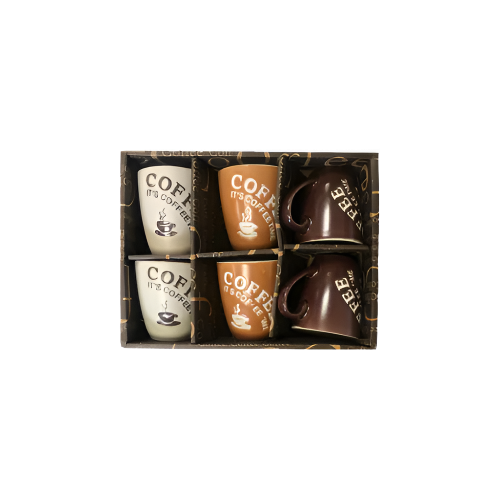 6-Piece Ceramic Coffee and Tea Mug Set – Durable Everyday Cups – £6.99