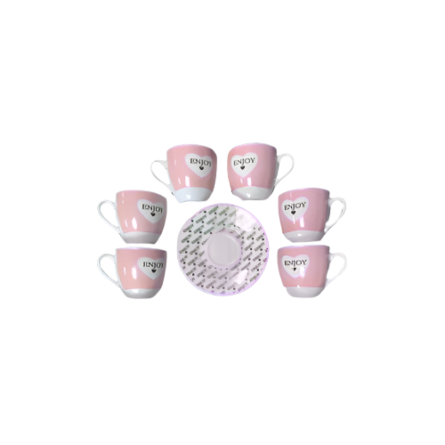 Porcelain Coffee and Tea Mug Cup Set with Saucers – 12-Piece Everyday Collection