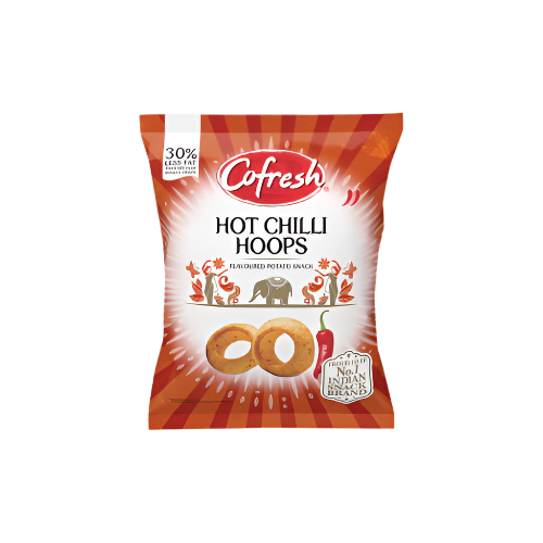 Cofresh Hot Chilli Hoops 80g – Spicy Indian Potato Snack Rings
