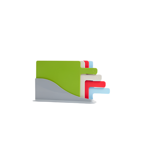 4-Color Coded Chopping Board Set – BPA-Free Plastic Cutting Boards for Meat, Vegetables, Fish & Bread