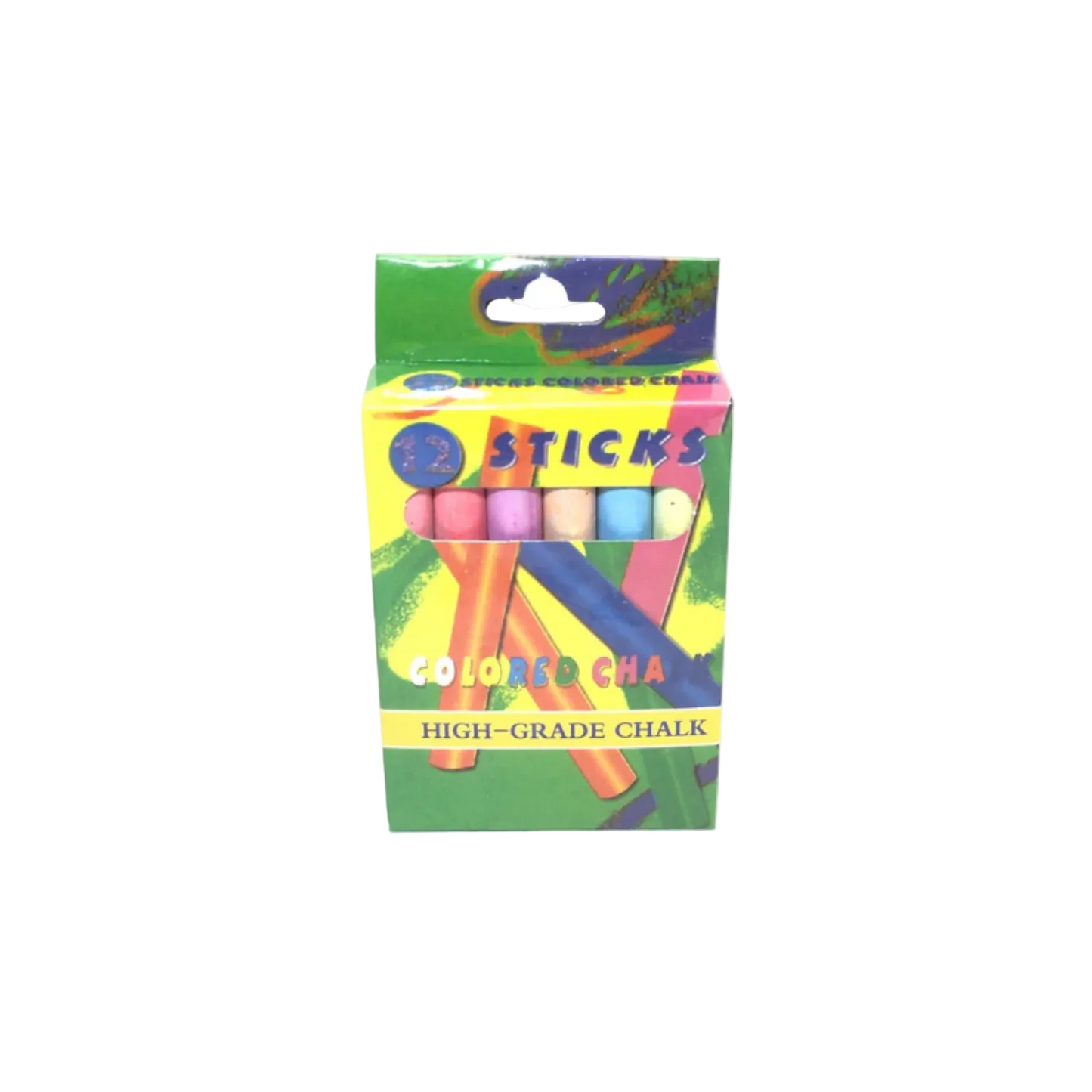 Coloured Chalk Sticks Pack of 12 for Kids
