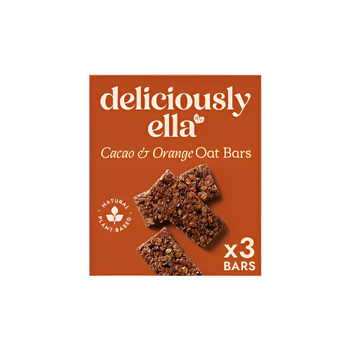Deliciously Ella Cacao & Orange Baked Oat Bars (3 Pack x 50g) – Vegan & Healthy Snack