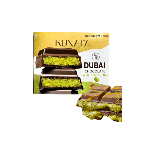 Dubai Chocolate Bar Pistachio Kunafa 100g – Premium Luxury Chocolate