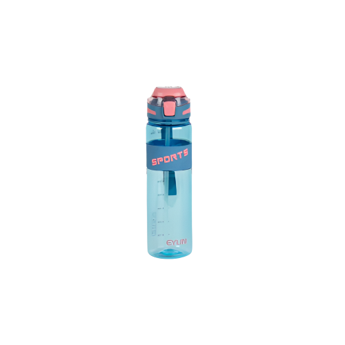 Durane Eyun® 1 Litre Transparent Plastic Sports Water Bottle with Straw & Carry Loop