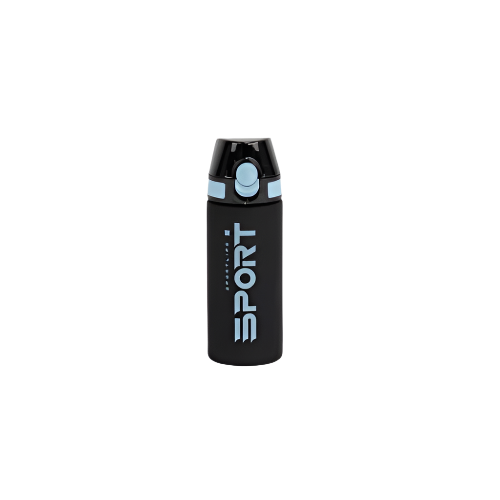 Durane Eyun® 500ml Black Plastic Sports Water Bottle with Straw and Carry Loop