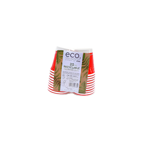 Eco-Friendly Red Paper Shot Glasses – 20 Pack – Recyclable Party Cups