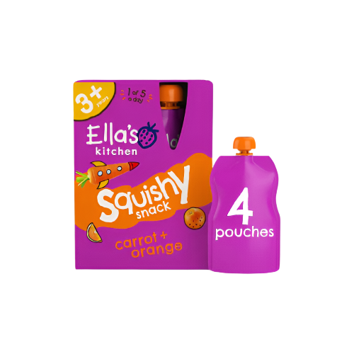 Ella's Kitchen Squishy Snack - Carrot + Orange (4 x 100g) – Organic & Healthy Snack