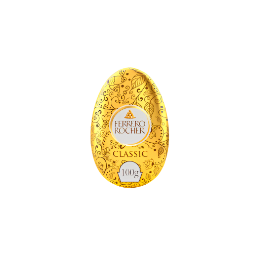 Ferrero Rocher Classic Milk Chocolate Egg 100g – Hazelnut & Milk Chocolate Treat