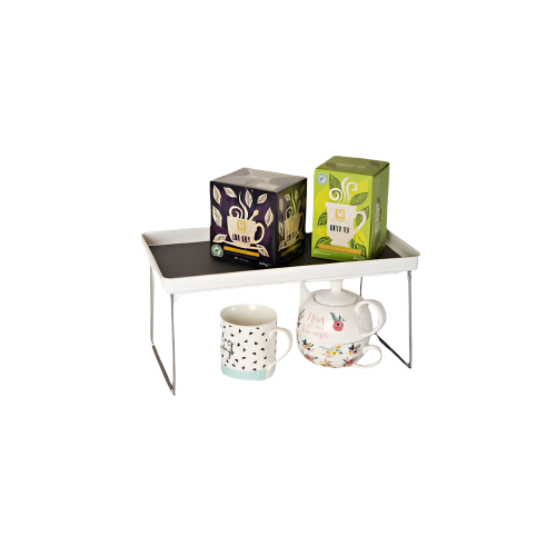 Foldable Kitchen Storage Shelf – Compact Stackable Organiser Rack for Cabinets and Counters