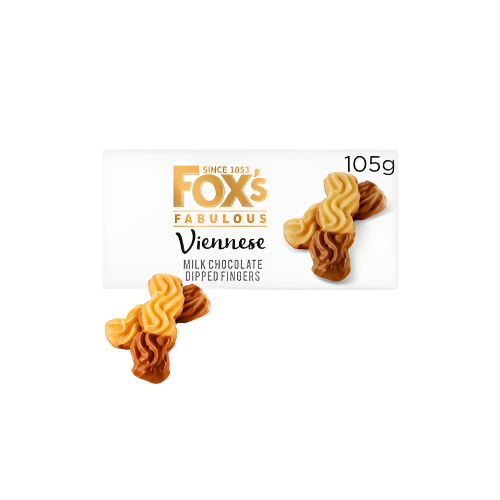 Fox's Viennese Dipped Finger 105g – Buttery Biscuits with Chocolate Coating